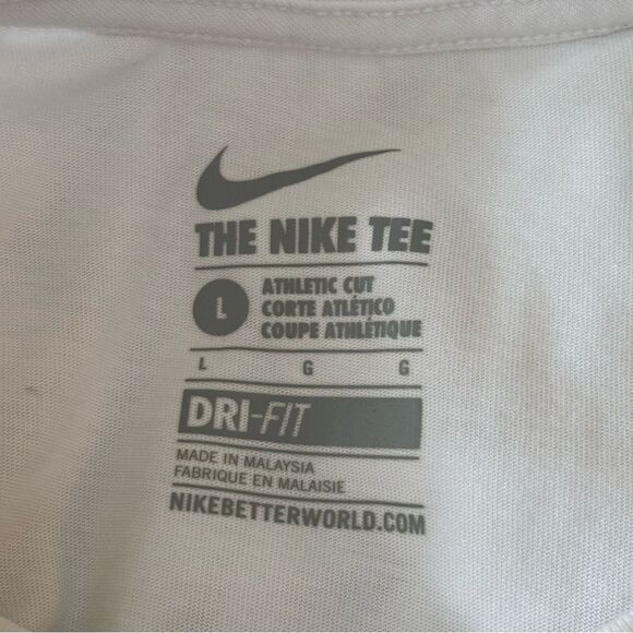 Nike Dri Fit Athletic Cut Tee White large - Picture 3 of 3